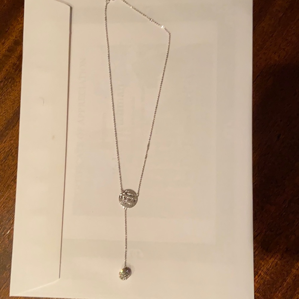 CZ Silver necklace with inspirational quote